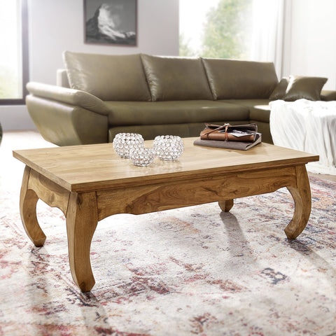 Rootz Coffee Table - Acacia Wood - Natural Country House Style - Living Room Side Table - 110cm Wide