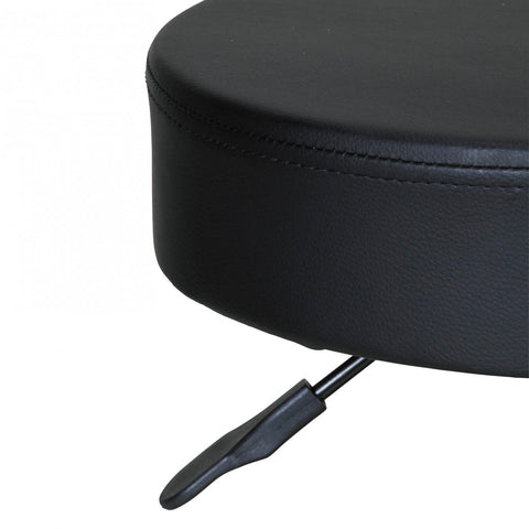 Rootz Work Stool - Design Black Faux Leather - Padded - Stool with Rollers - Backrest-Free