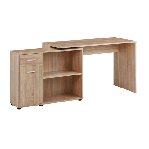 Rootz Corner Desk with Shelf - Sonoma Design - Modern Office Desk for Study and Home Office - 120x75.5x106.5cm