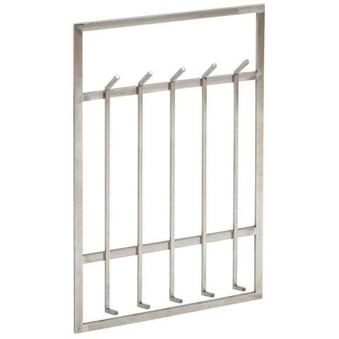 Rootz Wall Coat Rack - Metal Silver - Design Hallway Coat Rack Steel - Wall Panel Hook Rail - Cloakroom Wall - 60x100x7.5 cm