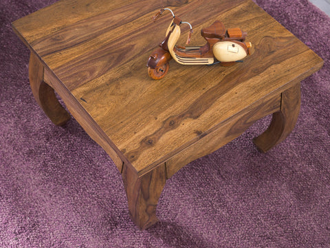 Rootz Coffee Table - Solid Wood Sheesham - 60cm Wide - Dark Brown - Country Style - Living Room Table