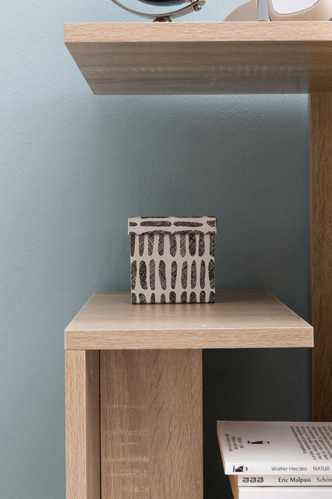 Rootz Wood Side Table - Sonoma - Design for Sofa or Coffee - Small and Modern Square Table - 35x29.5x60cm