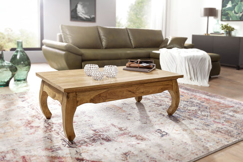 Rootz Coffee Table - Acacia Wood - Natural Country House Style - Living Room Side Table - 110cm Wide