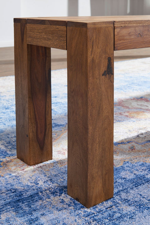 Rootz Dining Room Bench - Solid Wood Sheesham - Natural Country House Style - Kitchen Bench - 140x45x35cm