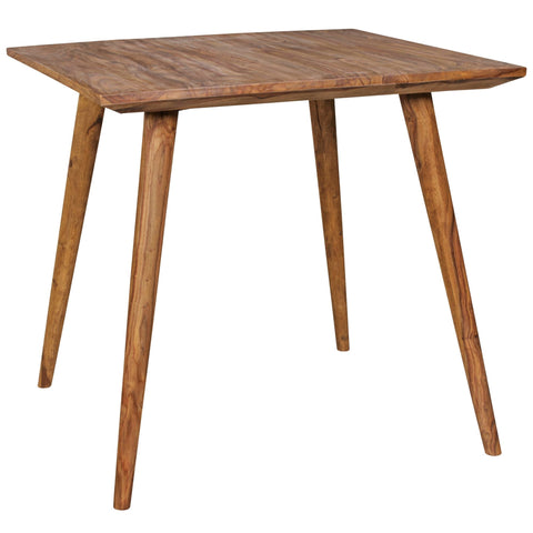 Rootz Dining Table - Sheesham Solid Wood - Rustic Country House Design - Square Dining Room Table for 4 People - 80x80x76 cm