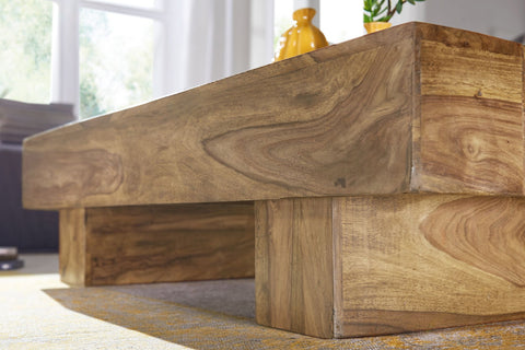 Rootz Coffee Table - Acacia Wood - Dark Brown Country Style - Living Room Design - 120cm Wide