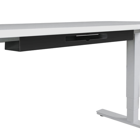 Rootz Cable Duct - Under-Table Cable Guide in Black - Horizontal Metal Cable Management Tray - 80x7x13 cm