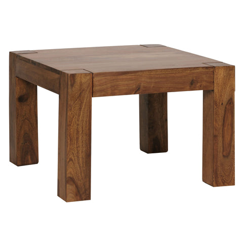 Rootz Coffee Table - Solid Wood Sheesham - 60cm Wide - Dark Brown - Country House Style - Living Room Side Table