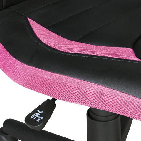 Rootz Child Swivel Chair - Black & Pink - For Ages 6+ with Backrest - Ergonomic Swivel Chair - Height Adjustable Youth Office Chair - Armless Children's Desk Chair