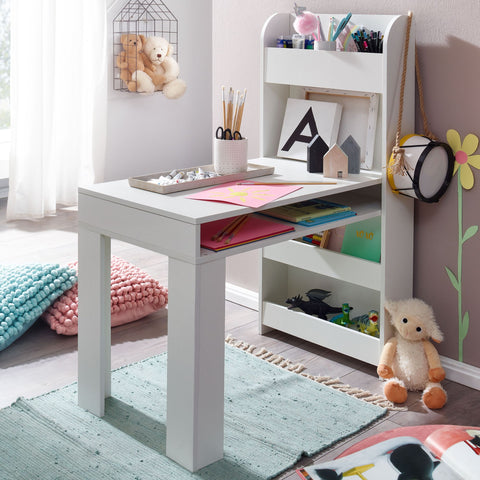 Rootz Children's Desk - Painting Table for Children's Room with Shelf - Modern Children's Table - Student Desk with Storage - Narrow School Desk -  90x50x110 cm