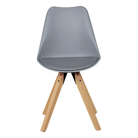 Rootz Dining Chairs - Set of 2 Retro - Gray Scandinavian Upholstered Chairs with Backrest - Leatherette Upholstered Kitchen Chairs