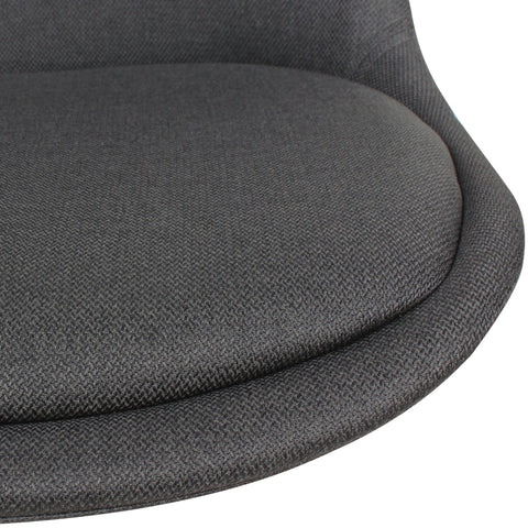 Rootz Black Fabric Desk Chair - Design Swivel Chair with Backrest - Work Chair - Shell Chair with Casters - Max Load 110kg