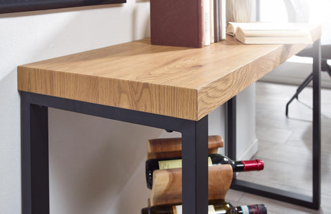 Rootz Console Table - Design Hallway Sideboard - Narrow Storage Table - Long High Entryway Table -  Oak Decor - Black - 120x39x75.5 cm