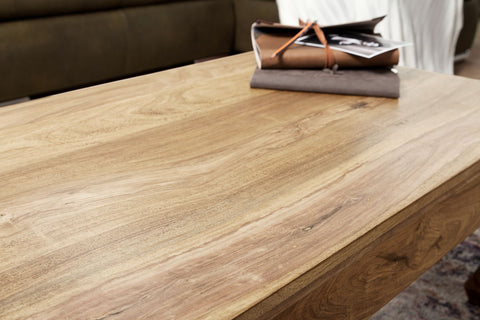 Rootz Coffee Table - Acacia Wood - Natural Country House Style - Living Room Side Table - 110cm Wide