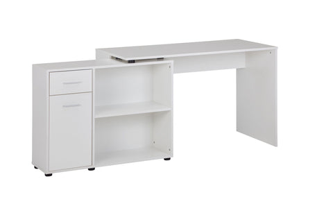 Rootz Corner Desk with Shelf - White Design - Modern Office Desk for Study and Home Office - 120x75.5x106.5cm