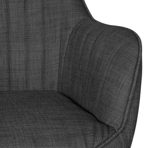 Rootz Desk Chair - Anthracite Fabric - Design Swivel Chair with Backrest - Retro Office Chair with Casters - Comfortable Designer Shell Chair - PC Chair, Desk Chair, Office Chair - 120kg Load Capacity