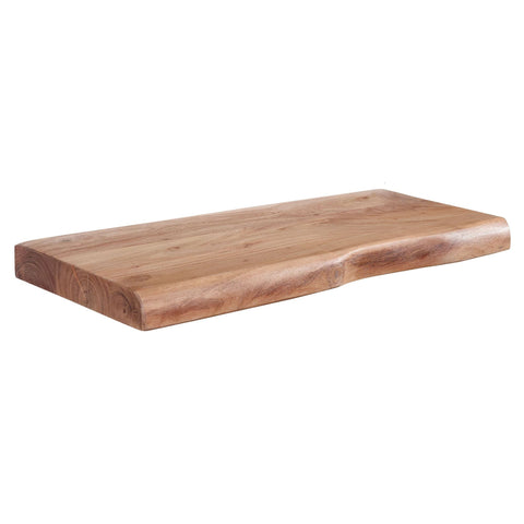 Rootz Wall Shelf - Acacia Wood with Tree Edge - Design Floating Shelf - Natural Wood Wall Board - Country Style Hanging Shelf - 40 cm