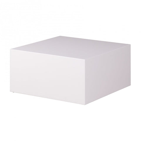 Rootz Coffee Table - Cube - White High Gloss Lacquered - Modern Design Square Living Room Table - Cube Shape Side Table - 60 x 60 x 30 cm