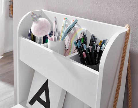 Rootz Children's Desk - Painting Table for Children's Room with Shelf - Modern Children's Table - Student Desk with Storage - Narrow School Desk -  90x50x110 cm