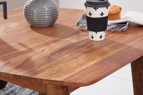 Rootz Dining Table - Sheesham Solid Wood - Designer Kitchen Table - Rustic & Modern - Solid Wood Dining Table - 80x78x80cm