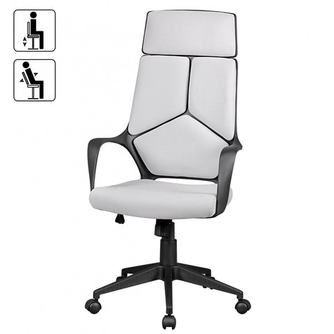 Rootz Office Chair - Light Gray Fabric - Design Executive Chair - Swivel Chair with Tilt Mechanism & Armrests