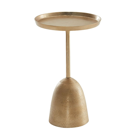 Rootz Side Table - Aluminum - Round Metal Coffee Table - Modern Living Room Accent - Gold - 33x33x53 cm
