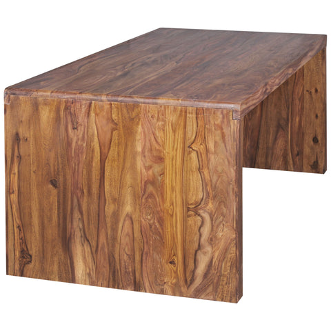 Rootz Desk - Solid Wood Sheesham - 160 cm Wide - Country Style Computer Table with Filing Office Design
