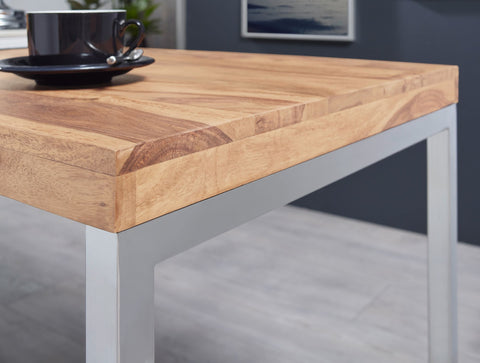 Rootz Desk - Acacia Wood - Computer Table with Metal Legs - Rustic Laptop Table - 120 x 60 cm