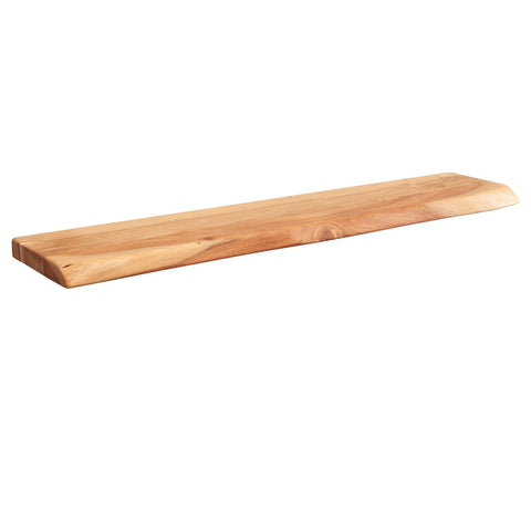 Rootz Wall Shelf - Tree Edge Acacia Wood - Design Floating Shelf - Natural Solid Wood Board - Country Style Hanging Shelf (115cm)