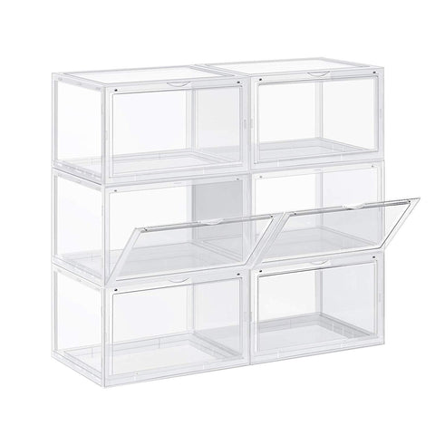 Rootz Shoe Storage Systems - Stackable Shoe Holder - Shoe Box - White - 28 x 36 x 22 cm