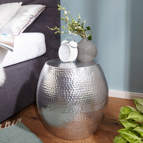 Rootz side table - Silver aluminum table - Modern coffee table