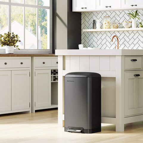 Rootz Pedal bin 30 L - Trash cans - Black - 34.5 x 61.5 x 27.5 cm (WxH x D)