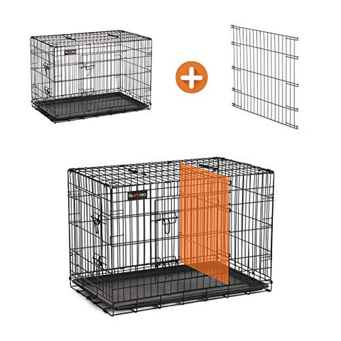 Rootz Dog Cage - Bench - Dog Crate - 2 Doors - Dogs - Kennel - 92.5 x 57.5 x 64 cm