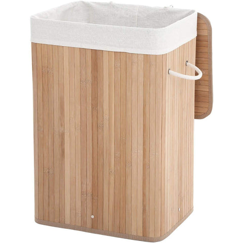 Rootz Bamboo Laundry Basket - Foldable Storage Basket - 72 Liter - 40 x 30 x 60 cm