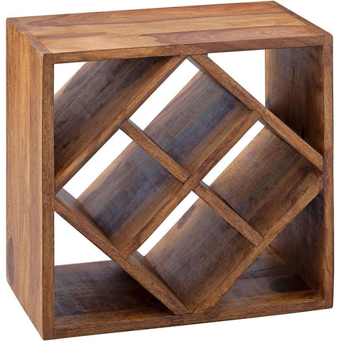 Rootz Wine Rack - Wood - Brown - 40 x 40 x 25 cm