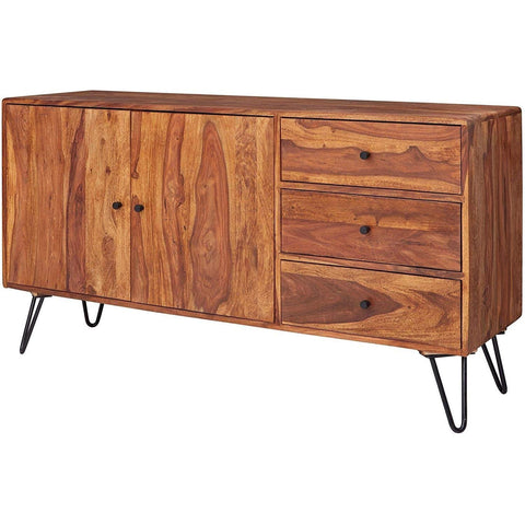 Rootz Sideboards - Solid Wood Cabinet - Sideboard Cabinets - Storage Cabinet - 140 x 75 x 40 cm