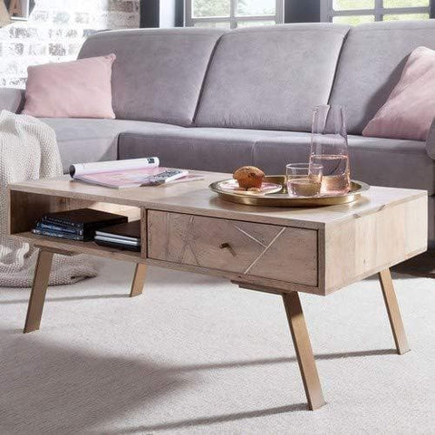 Rootz Coffee Table Wood - Wooden Coffee Tables - Living Room Table - 95 x 42 x 50 cm