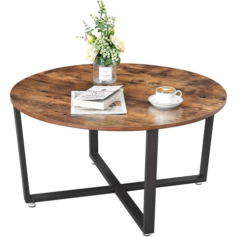 Rootz Round Coffee Table - Industrial Style - Side Table - Cocktail Table - 88 x 88 x 47 cm