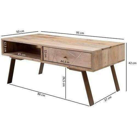 Rootz Coffee Table Wood - Wooden Coffee Tables - Living Room Table - 95 x 42 x 50 cm