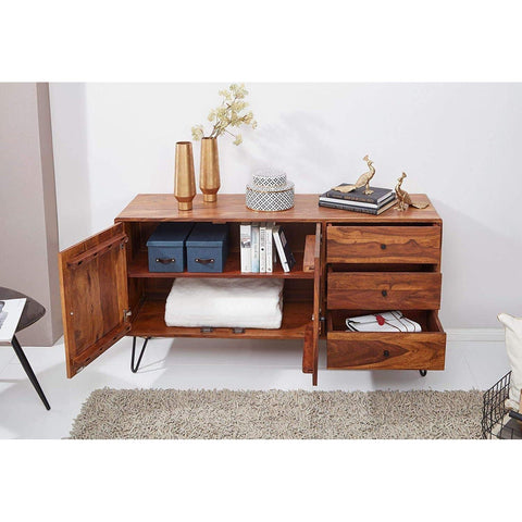 Rootz Sideboards - Solid Wood Cabinet - Sideboard Cabinets - Storage Cabinet - 140 x 75 x 40 cm