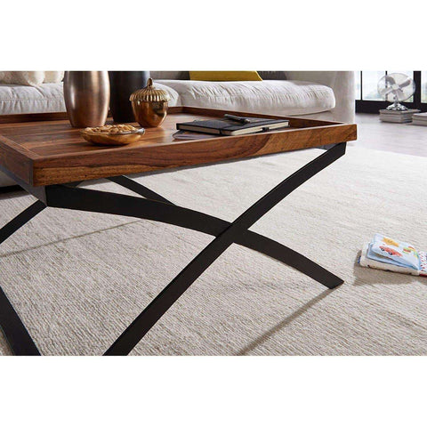 Rootz Industrial Coffee Table - Wooden Living Room Table - Wood - 63 x 39 x 63 cm