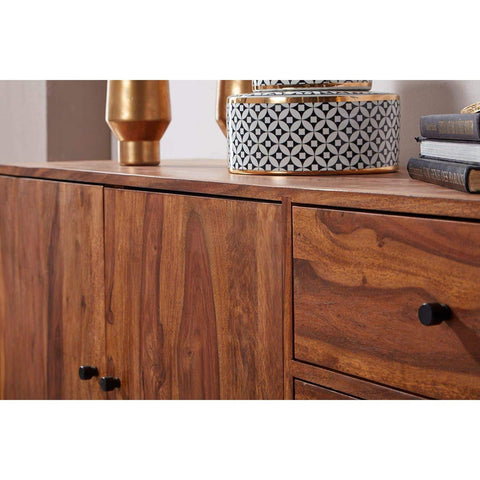 Rootz Sideboards - Solid Wood Cabinet - Sideboard Cabinets - Storage Cabinet - 140 x 75 x 40 cm