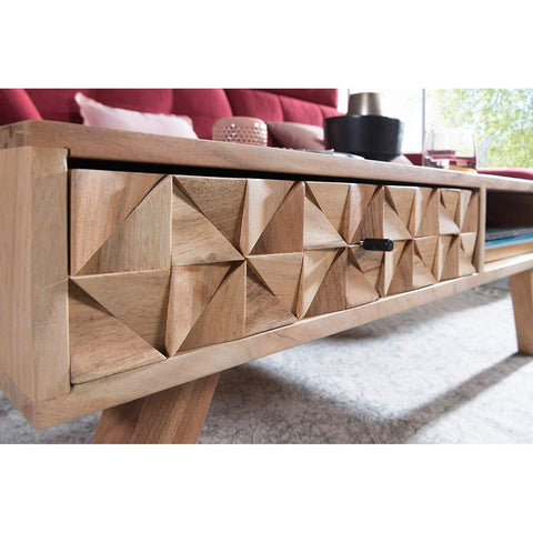 Rootz Coffee Table Wood - Handmade Coffee Table - Coffee Table - Acacia Wood - 95 x 35 x 50 cm