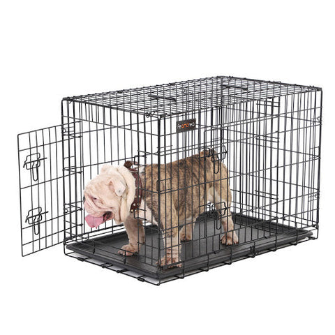Rootz Dog Cage - Bench - Dog Crate - 2 Doors - Dogs - Kennel - 92.5 x 57.5 x 64 cm